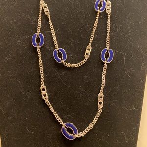 18” sterling silver blue necklace!